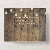 ストリングライツバ素朴ンウッドカントリー オールインワン招待状 (裏面)