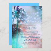 ストリングライツパームビーチ結婚式招待状 招待状 (正面/裏面)