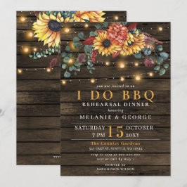 ストリングライツヒマワリI DO BBQリハーサルディナー 招待状
