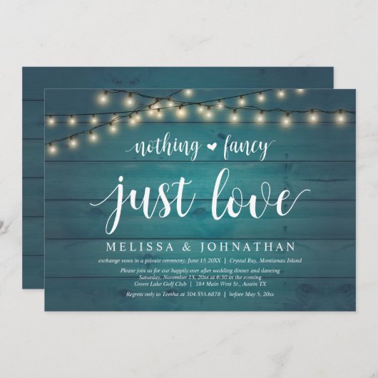 ストリングライツファーム結婚のエロペメントディナーパーティー 招待状 (正面/裏面)