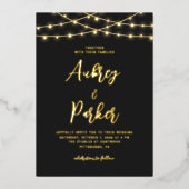 ストリングライツフォイルカスタム結婚式招待状 箔招待状 (正面)