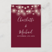 ストリングライツブルグンディ結婚の詳細 エンクロージャーカード (裏面)