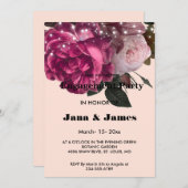 ストリングライツブルゴーニュフラワーズ婚約 招待状 (正面/裏面)