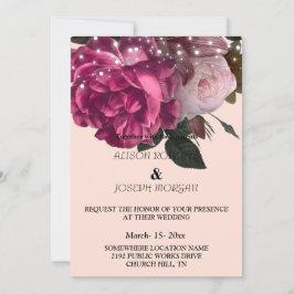 ストリングライツブルゴーニュフラワーズ結婚式招待状 招待状