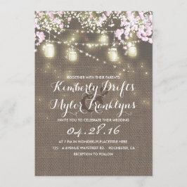 ストリングライツメイスンジャースバ素朴ーラップ結婚ズ 招待状