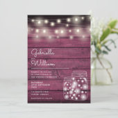 ストリングライツメイスンジャース素朴ウッド結婚ズ 招待状 (スタンド正面)