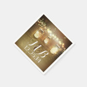 ストリングライツメイスンジャース素朴バ結婚ンズ スタンダードカクテルナプキン (角)