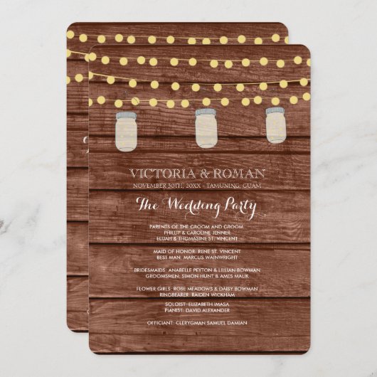 ストリングライツメイスンジャールウッド結婚式 プログラム (正面/裏面)