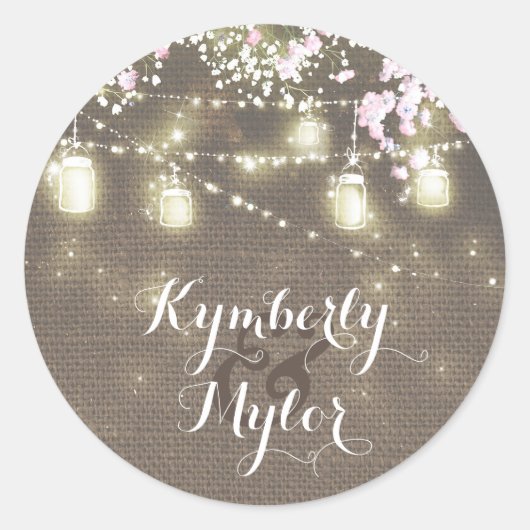 ストリングライツメイスン素朴ジャースベイビーの息 ラウンドシール (正面)