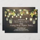 ストリングライツメイスンjars秋婚約パーティ 招待状 (正面/裏面)