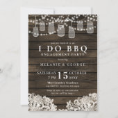 ストリングライツメイソンジャースI do BBQカップルのシャワー 招待状 (正面)