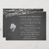 ストリングライツメイソンジャールシャルボードウェディング招待 招待状 (正面/裏面)