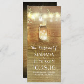 ストリングライツメイソンジャール素朴な結婚式プログラム プログラム (正面/裏面)