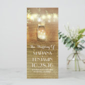 ストリングライツメイソンジャール素朴な結婚式プログラム プログラム (スタンド正面)