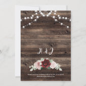 ストリングライツユーカリプトゥス&ブルゴーニュフローラ結婚ズ 招待状 (裏面)