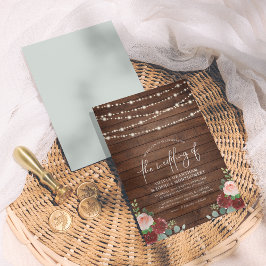 ストリングライツユーカリプトゥス&ブルゴーニュフローラ結婚ズ 招待状