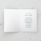 ストリングライツラブツリーズティール（緑がかった色）結婚ズ 招待状 (内部)