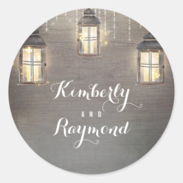 ストリングライツランタン素朴結婚ズ ラウンドシール