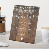 ストリングライツ素朴ボホバーンウッドオープンバー 台座サイン (インサイチュ)