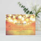 ストリングライトきらめく素朴な結婚式RSVP 出欠カード (スタンド正面)