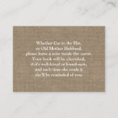 ストリングライトで本を持って来る赤ちゃんシャワー挿入 エンクロージャーカード (裏面)