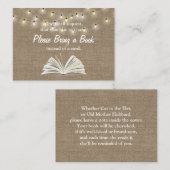 ストリングライトで本を持って来る赤ちゃんシャワー挿入 エンクロージャーカード (正面/裏面)