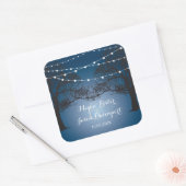 ストリングライトとツリー結婚式用シール スクエアシール (封筒)