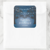 ストリングライトとツリー結婚式用シール スクエアシール (バッグ)