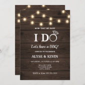 ストリングライトとバーンダブリュ I DO BBQ 招待状 (正面/裏面)