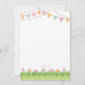 ストリングライトとパーティーフラグ赤ちゃんシャワー 招待状 (裏面)