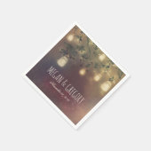 ストリングライトとメイスンジャース素朴国 スタンダードカクテルナプキン (角)