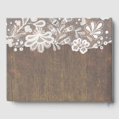 ストリングライトとメイスンジャールレースとウッド結婚ズ ゲストブック (裏面)