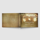 ストリングライトとメイスン結婚ジャー ゲストブック (全面)