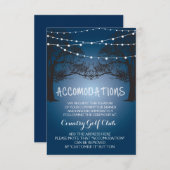 ストリングライトとモダンなツリーの宿泊カード エンクロージャーカード (正面/裏面)
