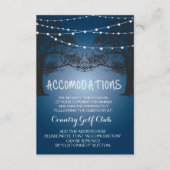 ストリングライトとモダンなツリーの宿泊カード エンクロージャーカード (正面)