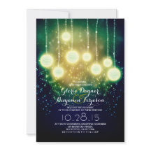 ストリングライトとランタンの屋外ウェディングへの招待