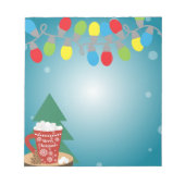 ストリングライトとレッドマグコージーウィンタークリスマス ノートパッド (正面)