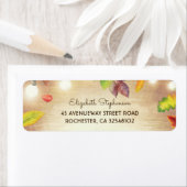 ストリングライトと紅葉素朴ウッド ラベル (インサイチュ)