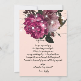 ストリングライトのバーガンディが私の花嫁のメイドになる 招待状