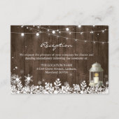 ストリングライトの冬の結婚式の披露宴の詳細 エンクロージャーカード (正面)