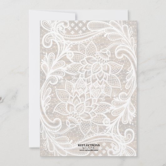 ストリングライトの木とレースのスイート16パーティー 招待状 (裏面)