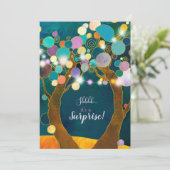 ストリングライトの誕生日パーティーへの招待 招待状 (スタンド正面)