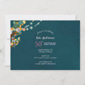 ストリングライトの誕生日パーティーへの招待 招待状 (裏面)