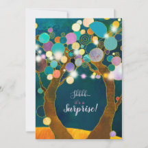 ストリングライトの誕生日パーティーへの招待