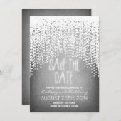 ストリングライトは日付カードを保存する素朴に輝く セーブザデート (正面/裏面)