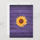 ストリングライトひまわりメイソンジャー パープルウェディング 招待状 (裏面)