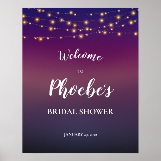 ストリングライトイン夕べスカイブライダルシャワーへようこそ ポスター (正面)