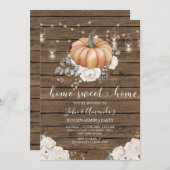 ストリングライトウッドスイートホーム引っ越し祝いパーティーパーティー 招待状 (正面/裏面)