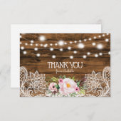 ストリングライトウッドフローラとレースサンキューカード サンキューカード (正面/裏面)