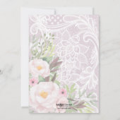 ストリングライトウッドフローラとレーススウィート16パーティー 招待状 (裏面)